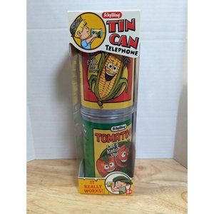 Schylling Tin string Can Telephone Corn & tomato kids toy repop activity 3+